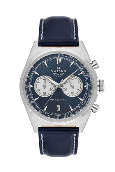 NC38-299021-ALL3 MECHAQUARTZ SAFİR CAMLI DERİ ERKEK KOL SAATİ ürün görseli 1