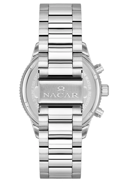 NC37-294238NB-ANM SAFİR CAMLI PASLANMAZ ÇELİK 20 ATM ERKEK KOL SAATİ - Resim 4