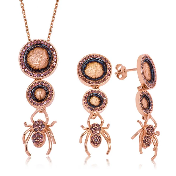 Gümüş Örümcek ve Yaprak Bayan Set ürün görseli 1