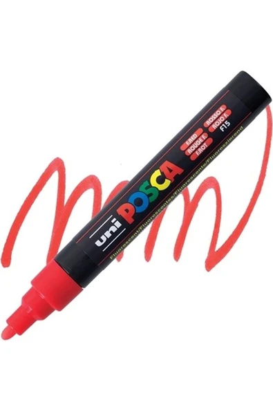 UNİ POSCA SU BAZLI POSTER MARKER 1.8-2.5 F.KIRMIZI NEON ürün görseli 1