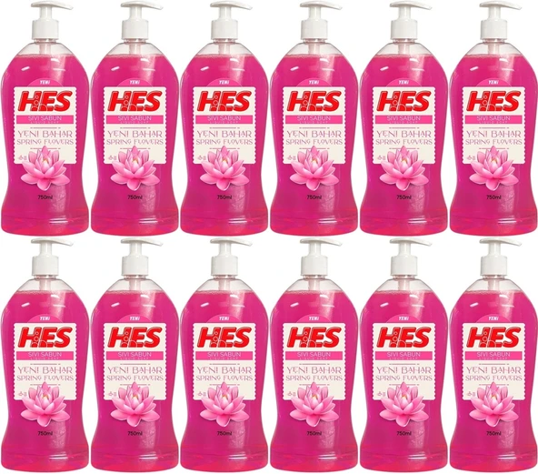 HES Sıvı Sabun 750ML Yeni Bahar (Pompalı) (12 Li Set)