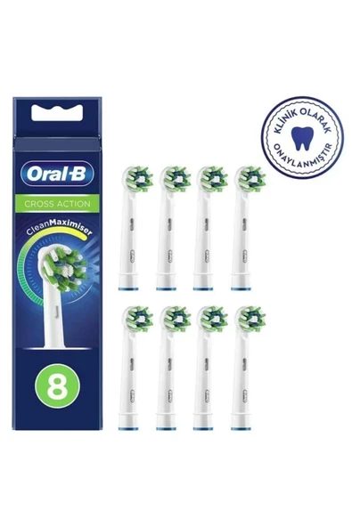 Oral-B Cross Action Clean Maximiser 8'li Diş Fırçası Başlığı