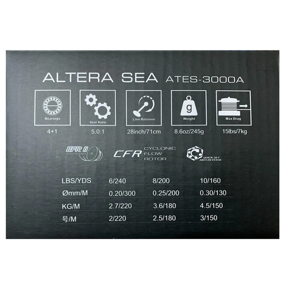 Okuma Altera Sea ATES-3000A 4+1BB Spin Olta Makinesi - 2