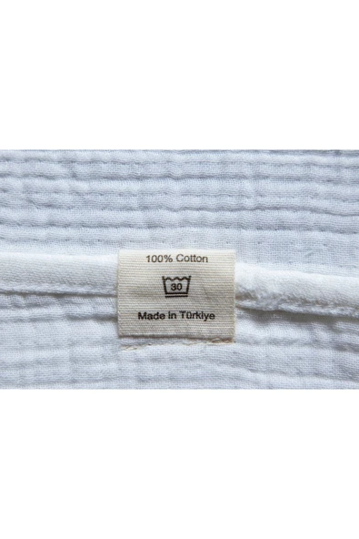 Pembe Tavşan Desenli 2 Katlı %100 Pamuklu Müslin & Pike 5'li Bebek Seti - 7
