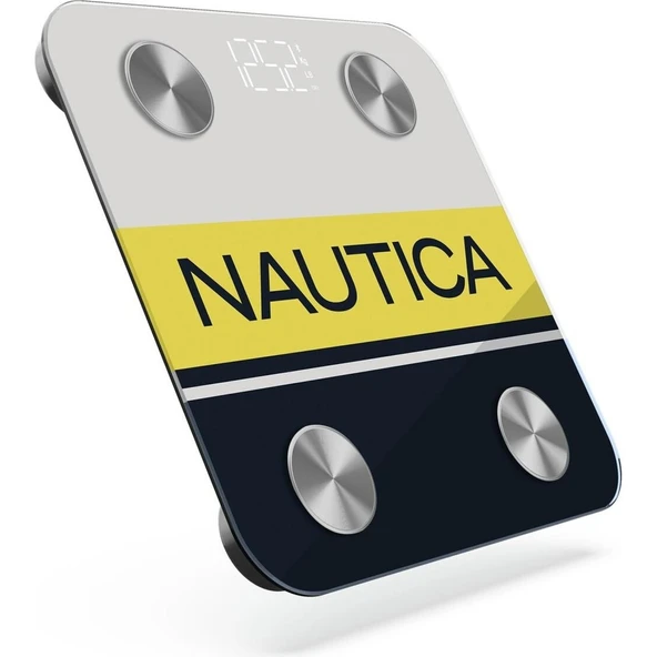 Nautica BT600 Bluetooth Vücut Analizli Yağ Kas Su Ölçer Akıllı Tartı Sarı - 3