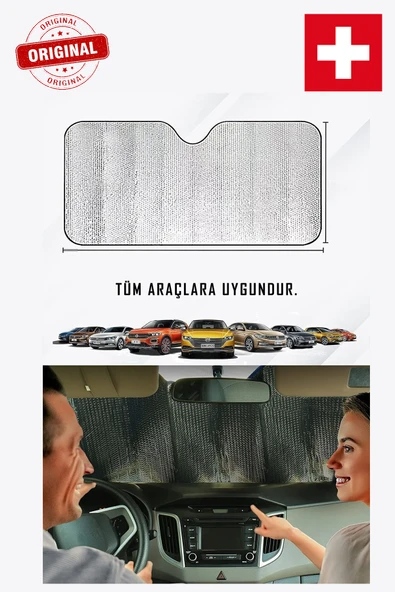 Orijinal Araba Ön Cam Güneşlik Araba Cam Güneşliği Otomobil Güneşlikleri Araç Gölgelik İçi Vantuzlu - 2