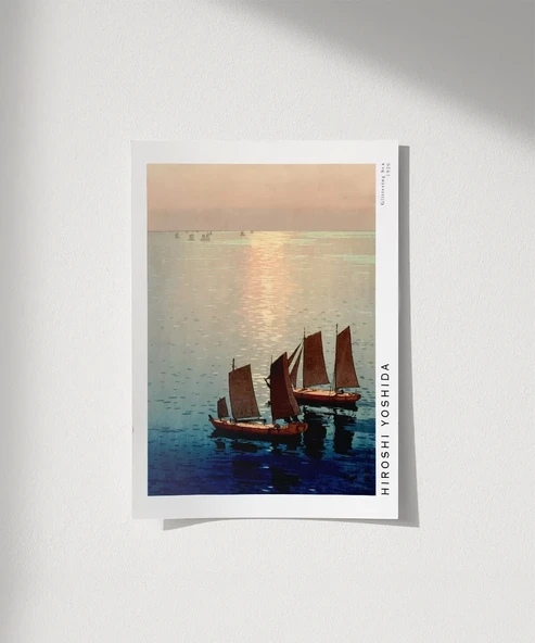 Çerçevesiz Poster Hiroshi Yoshida Işıltılı Deniz