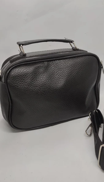 Yumuşak Deri 3 Bölmeli Kadın Omuz Çanta - Resim 2