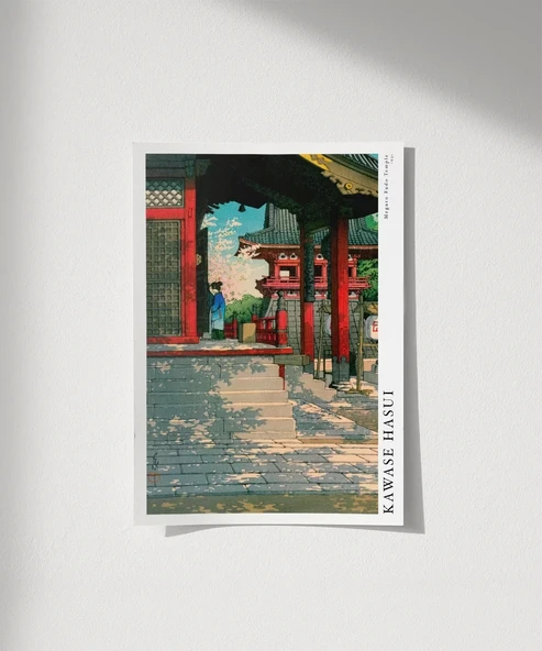 Çerçevesiz Poster Kawase Hasui Meguro Fudo Tapınağı