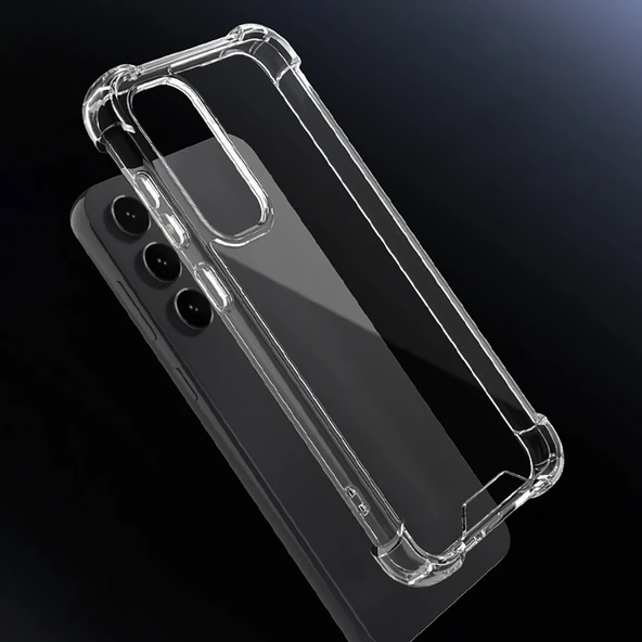 Samsung Galaxy S24 FE Kılıf Nitro Anti Shock Darbe Emici Köşe Korumalı Şeffaf Silikon Kapak - Resim 3