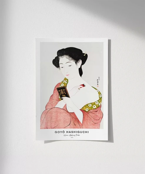 Çerçevesiz Poster Goyo Hashiguchi-Pudra Süren Kadın