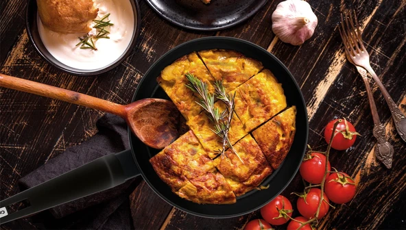 Titanium Serisi Yapışmaz Kaplamalı Dövme Alüminyum Wok Tava  28cm - 4