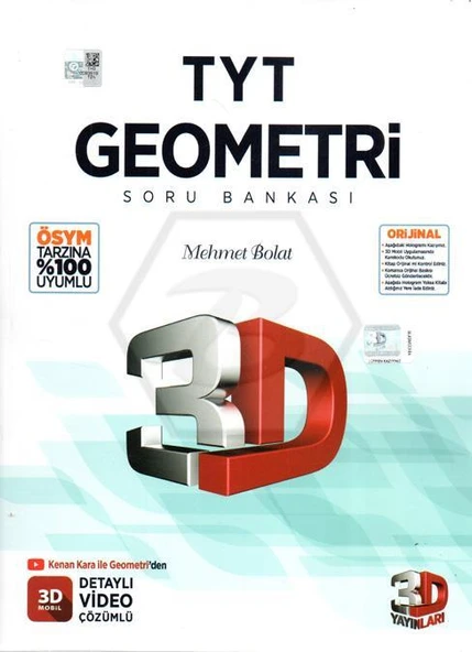3D TYT Geometri Tamamı Video Çözümlü Soru Bankası