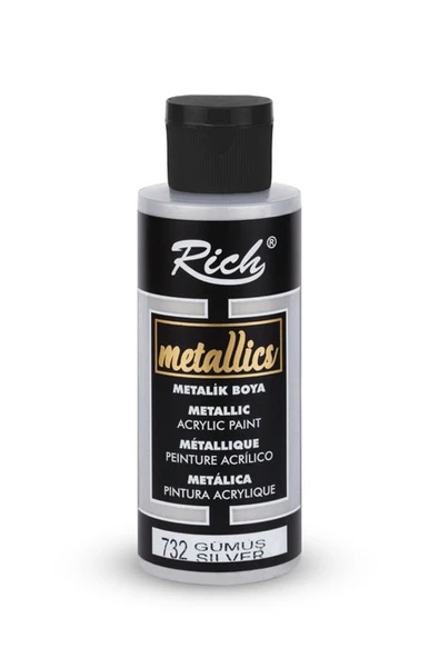 Rich Akrilik Boya Metalik 120 cc Gümüş 732 ürün görseli 1