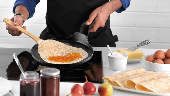 Titanium Serisi Yapışmaz Kaplamalı Dövme Alüminyum Krep Tavası  25cm - 2