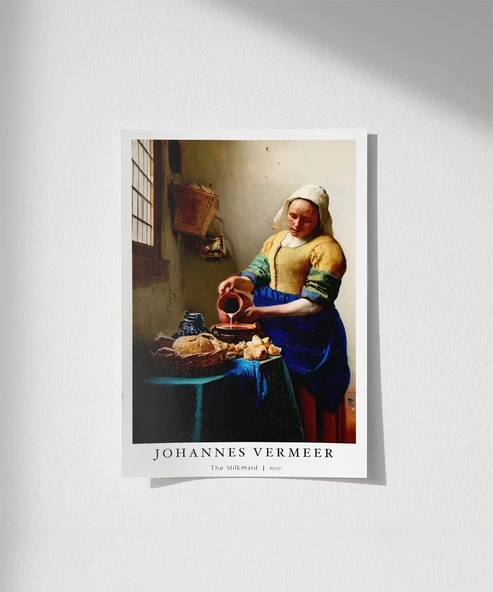 Çerçevesiz Poster Johannes Vermeer Süt Boşaltan Kadın