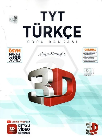 3D TYT Türkçe Tamamı Video Çözümlü Soru Bankası