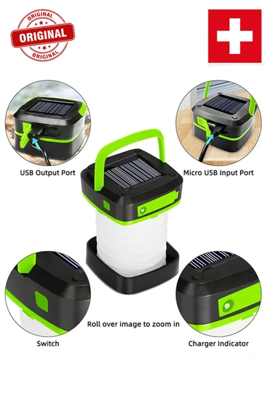 Katlanabilir Powerbank Özellikli Solar Enerjili Kamp Lambası - 2