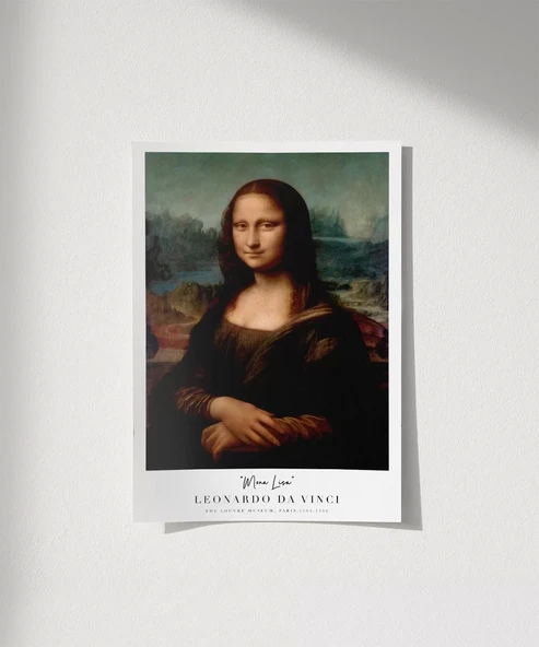 Çerçevesiz Poster Leonardo Da Vinci Mona Lisa