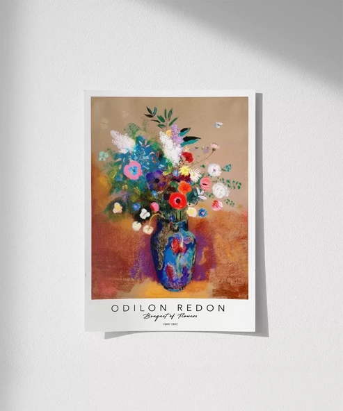 Çerçevesiz Poster Odilon Redon Çiçek Buketi