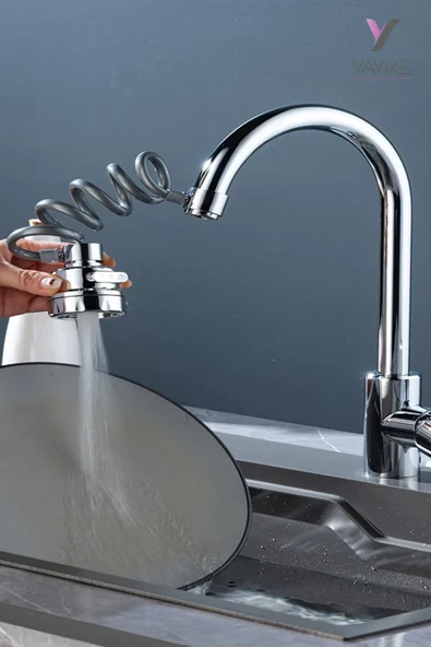 Yayke Yeni lavabo musluğu 360 Derece Dönme Filtresi Uzatma Tüpü Duş Su Tasarrufu Dokunun Evrensel Mutfak Alet Aksesuarları - 6