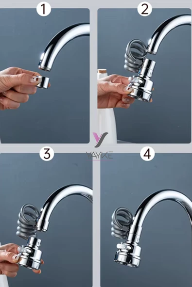 Yayke Yeni lavabo musluğu 360 Derece Dönme Filtresi Uzatma Tüpü Duş Su Tasarrufu Dokunun Evrensel Mutfak Alet Aksesuarları - 7
