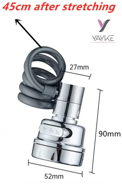 Yayke Yeni lavabo musluğu 360 Derece Dönme Filtresi Uzatma Tüpü Duş Su Tasarrufu Dokunun Evrensel Mutfak Alet Aksesuarları - 4