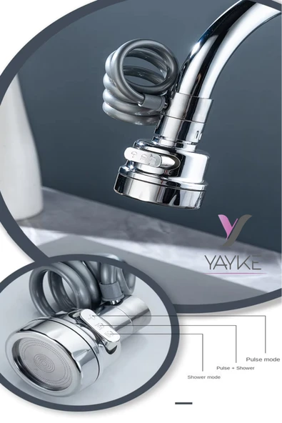 Yayke Yeni lavabo musluğu 360 Derece Dönme Filtresi Uzatma Tüpü Duş Su Tasarrufu Dokunun Evrensel Mutfak Alet Aksesuarları - 5