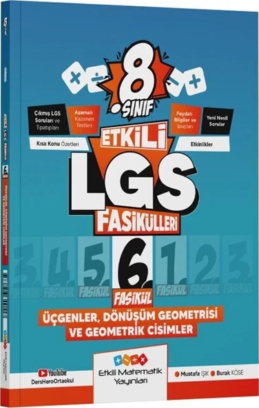 8. Sınıf Etkili LGS Fasikülleri Üçgenler Dönüşüm Geometrisi ve Geometrik Cisimler 6 Etkili Matematik