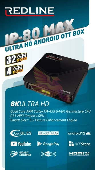 IP-80 Max 8K Ultra HD Android TV Box