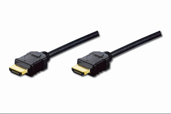 Digitus HDMI High Speed with Ethernet Bağlantı Kablosu (HDMI 1.3), Full HD, 1080p, HDMI Tip A Erkek - HDMI Tip A Erkek, 3 metre, çift kat zırhlı, altın kaplama, siyah renk