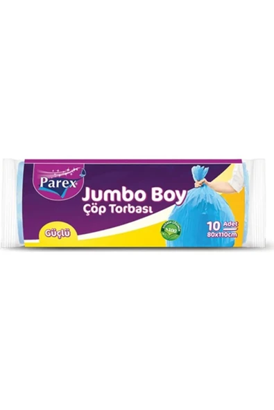 Parex Güçlü Çöp Poşeti Jumbo Boy 80 x 110 Cm 10 Lu - Mavi x 2 Paket - 2