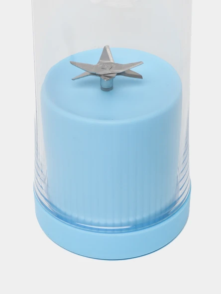 Mavi Renk Orijinal Taşınabilir Şarjlı El Blenderi 6 Ninja Bıçaklı - 3