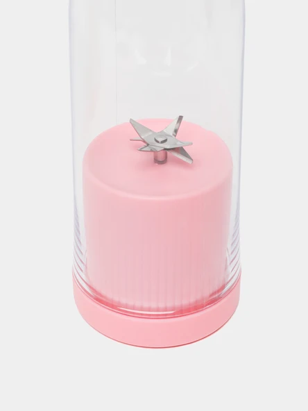 Pembe Renk Orijinal Taşınabilir Şarjlı El Blenderi 6 Ninja Bıçaklı - 3