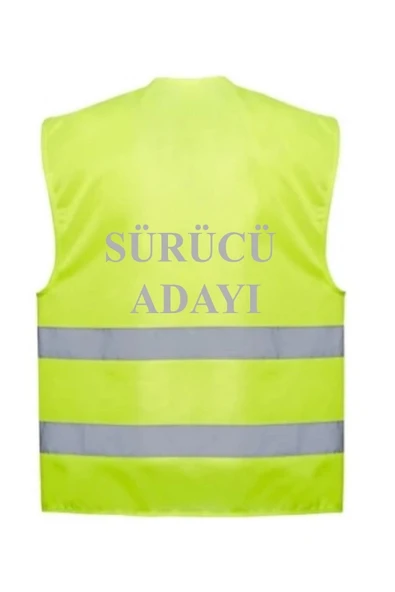 Sürücü Adayı Yazılı Sarı Renk Reflektörlü Ikaz Yeleği X 3 Adet