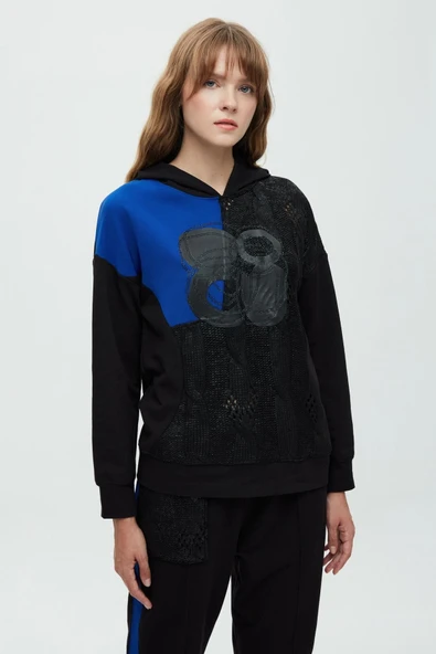 Daido Oversize Kapüşonlu Minimalist Kadın Sweatshirt - Günlük Kullanım - Resim 2