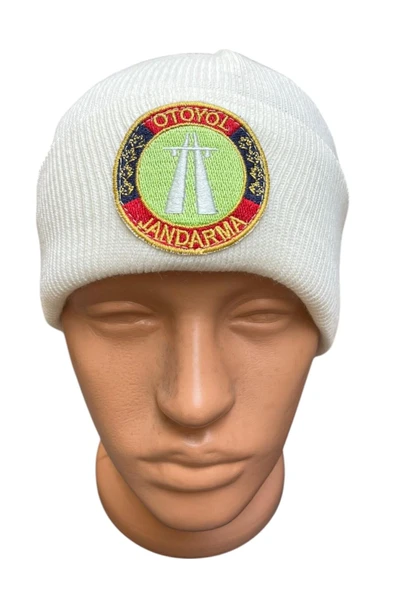 Otoyol Jandarması Armalı Beyaz Renk Yün Bere ürün görseli