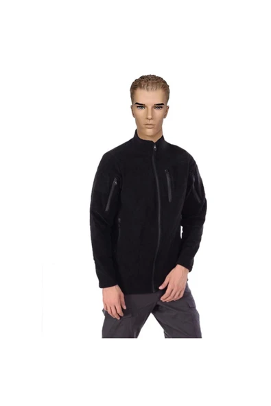 Taktik Çok Cepli Outdoor Polar Siyah Renk ürün görseli