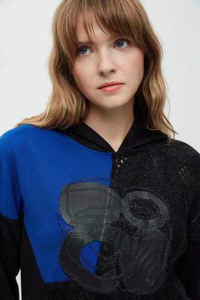 Daido Oversize Kapüşonlu Minimalist Kadın Sweatshirt - Günlük Kullanım - Resim 3