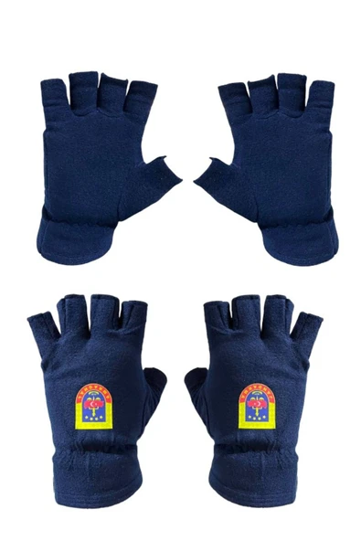 Jandarma Asayiş Lacivert Yün Bere Polar Boyunluk Kesik Eldiven 3 Lü Set - Resim 4