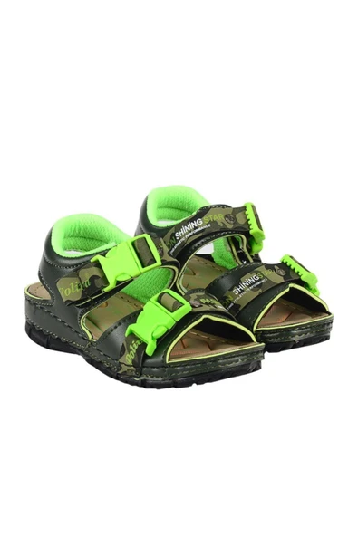Erkek Çocuk Haki Cırtlı Yazlık Sandalet Ayakkabı 5505 - 2