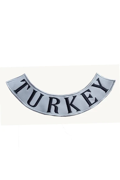 Turkey Mont Ve Yelek Yazısı Nakış Işleme Sırt Için 12x 25cm