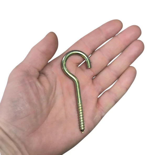 Piton 23*150 Çengel 9cm Vidalı Askı Eğri Se Demir Duy Kanca -10 Adet - 2