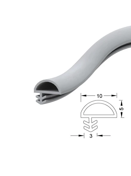 Amerikan Panel Kapı Fitili Yandan Tırnaklı D Fitil Ahşap Kapı Contası Krem Rengi 25 Metre 10mm - Resim 2