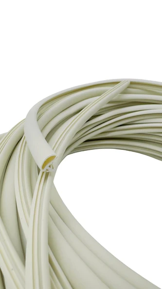 Amerikan Panel Kapı Fitili Yandan Tırnaklı D Fitil Ahşap Kapı Contası Krem Rengi 25 Metre 10mm - Resim 4