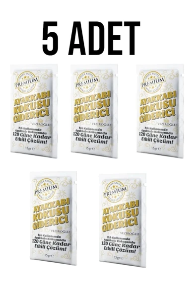PREMIUM Ayakkabı Koku Giderici Toz 120 Gün Etkili 5 Adet