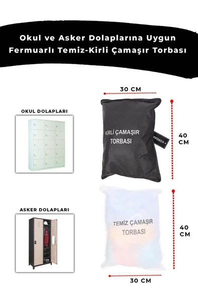 Temiz ve Kirli Çamaşır Torbası - Çamaşır Torbası - Asker Malzemeleri - Resim 3