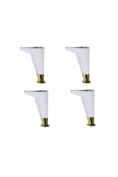 Odabaşı Mobilya Sehpa Kanepe Ayağı Beyaz-altın 12 Cm 4 Adet