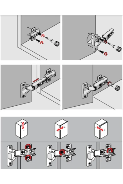 SAMET Star Düz Dolap Kapağı Menteşesi 2 Adet - 3