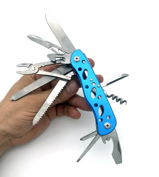 Valkyrie  Çok Amaçlı İsveç Outdoor Kamp Çakısı 111mm Büyük Boy - Paslanmaz Çelik mavi - 7
